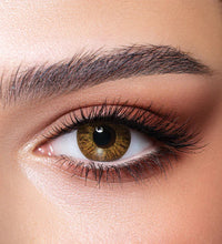 Close-up of a brown eye with detailed makeup
