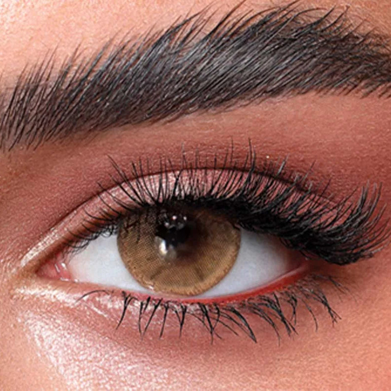 Close-up of a brown eye with detailed makeup Bella One Day Hazel Beige